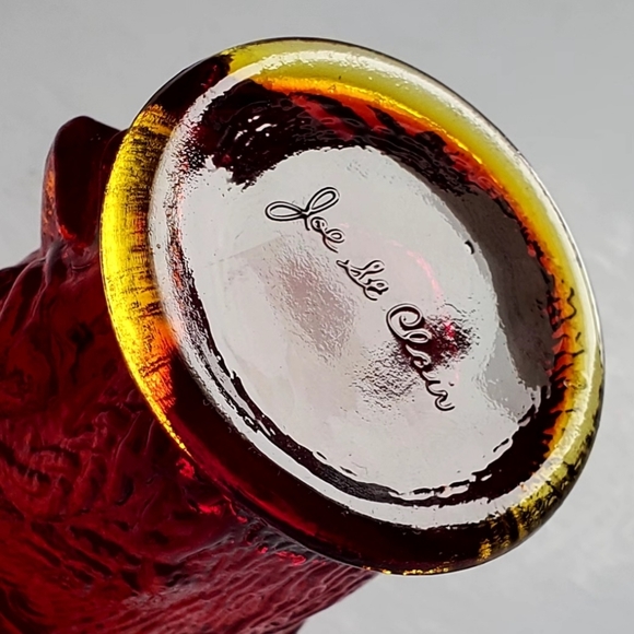 Vntg St. Clair Cadmium Glass Ruby Amberina Indian Head Toothpick Candle Holder - Picture 16 of 16